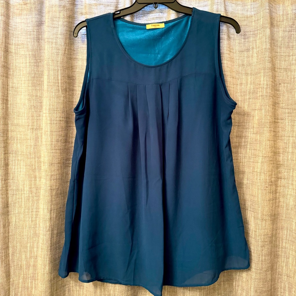Teal sleeveless top, Timeson XXL